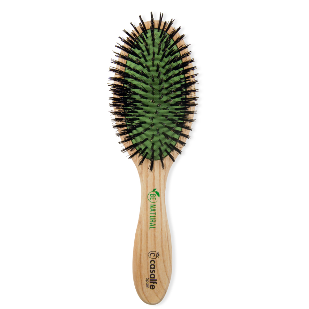 Casalfe Wooden Cushion Oval Travel/Handbag Brush-Boar Bristles