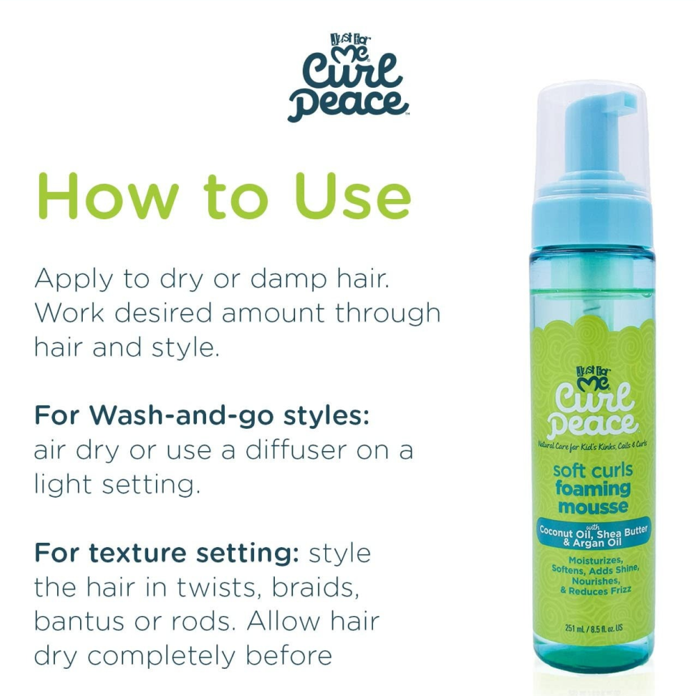 Just For Me Curl Peace Soft Curls Mousse 8.5oz-Styling Mousse-Aladin Beauty