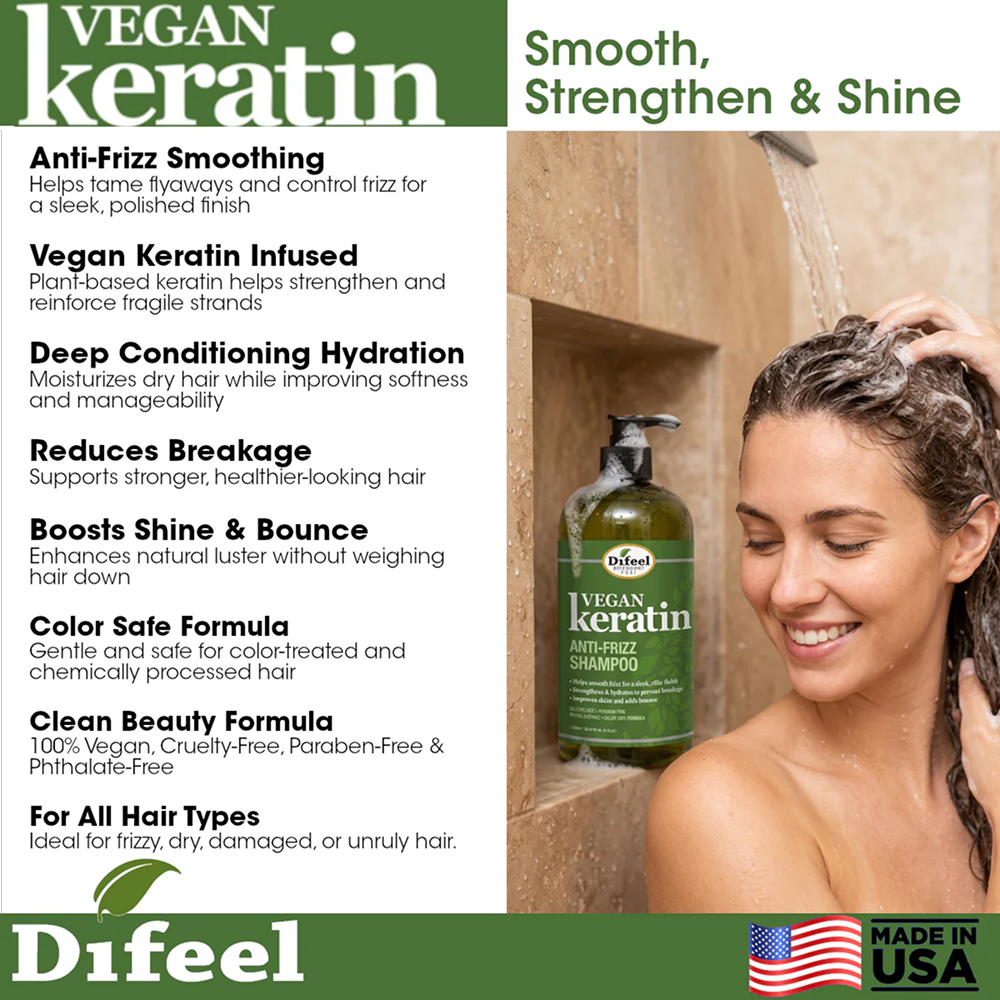 Difeel Vegan Keratin Anti-Frizz Conditioner 12oz-All-Aladin Beauty