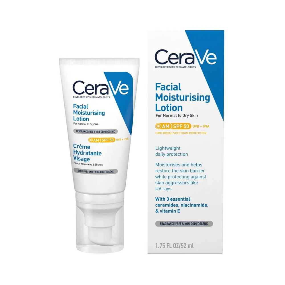 Cerave Facial Moisturizer with SPF 50 for Dry Skin 52ml