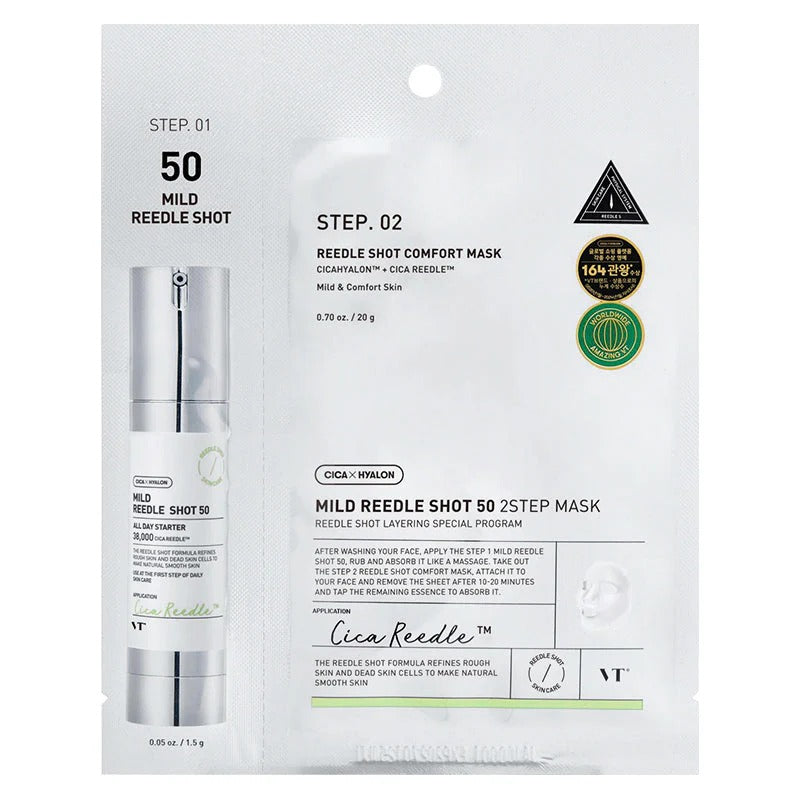 Vt Cosmetics Mild Reedle Shot 50 2-Step Mask - 1pc-Face Mask-Aladin Beauty
