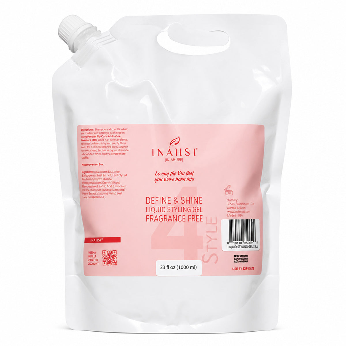 Inahsi Naturals Define & Shine Liquid Styling Gel Fragrance Free