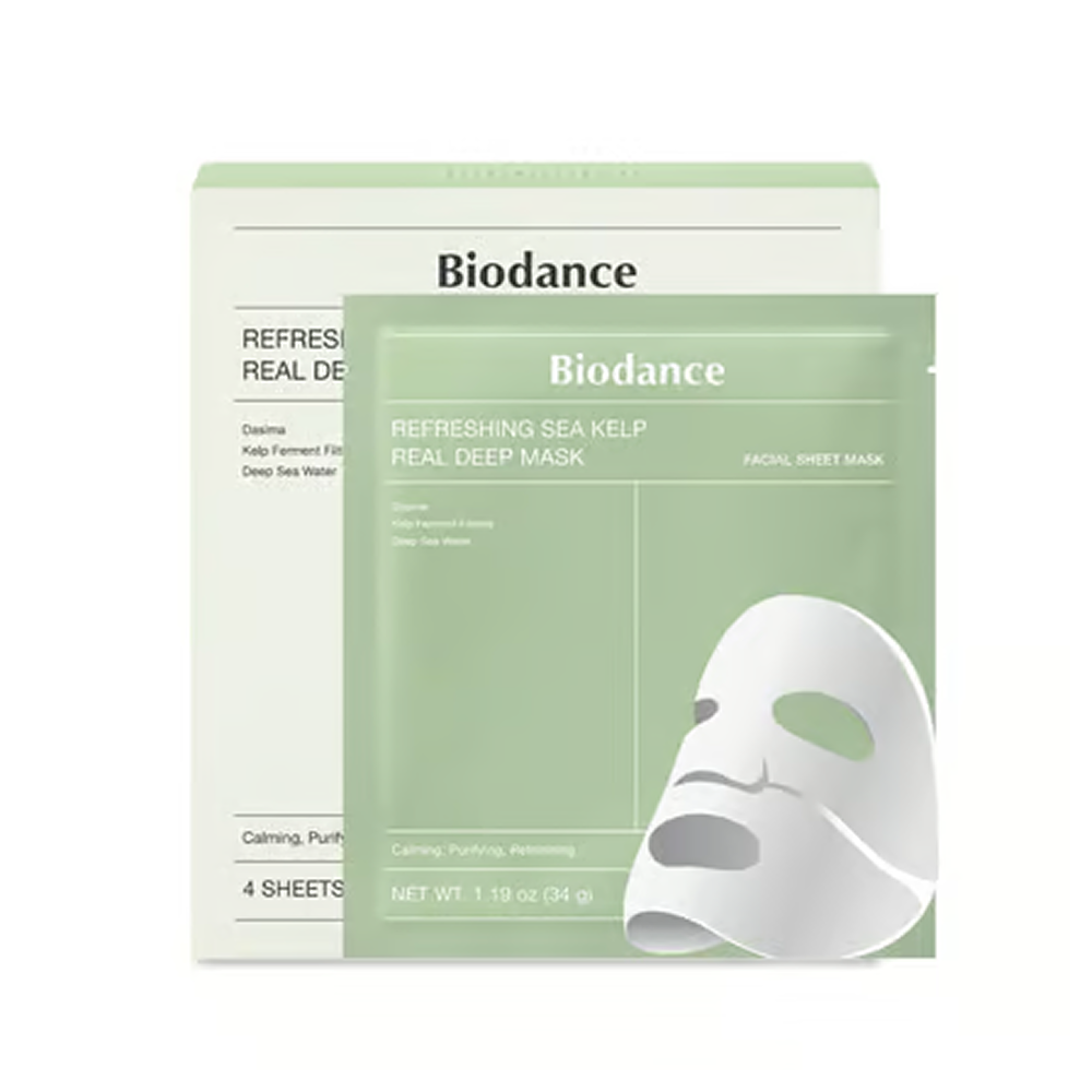 Biodance Refreshing Sea Kelp Real Deep Mask 1 Box 34g X 4 Pieces-Sheet Mask-Aladin Beauty