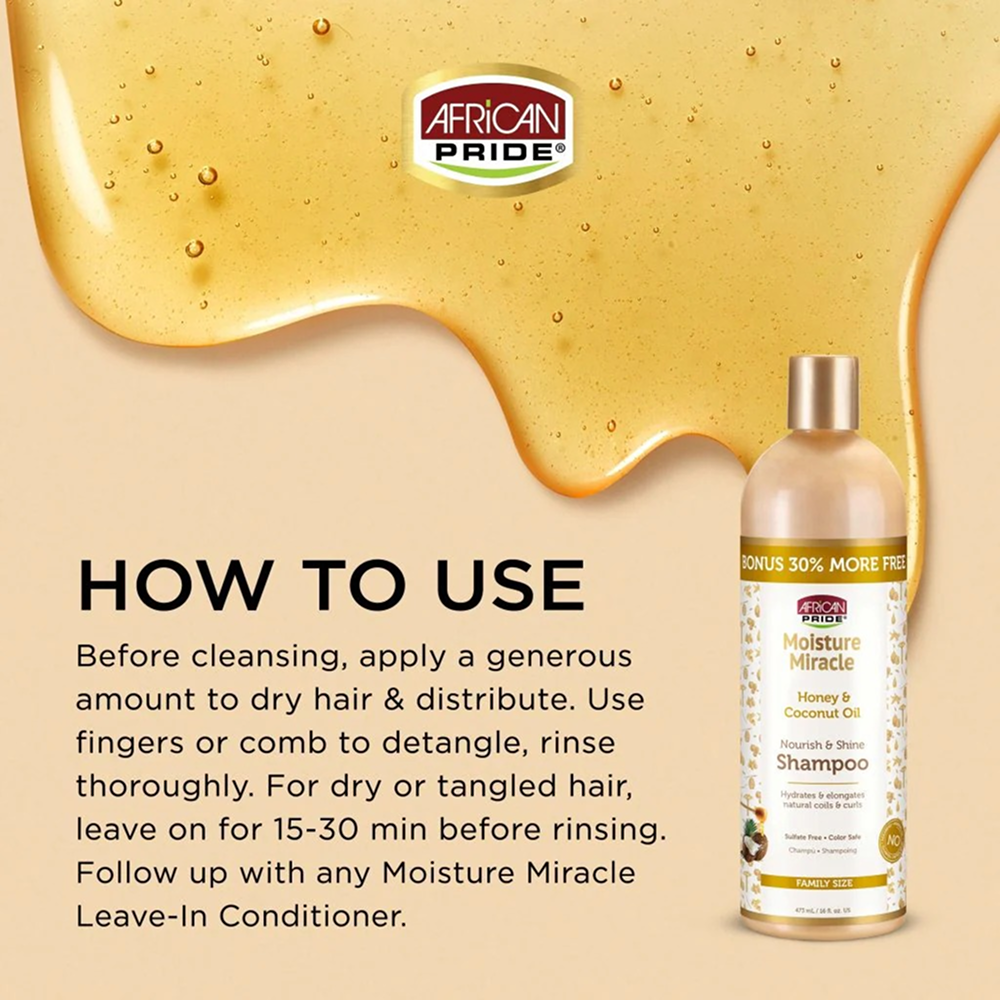 African Pride Moisture Miracle Shampoo 473ml-Moisturizing Shampoo-Aladin Beauty