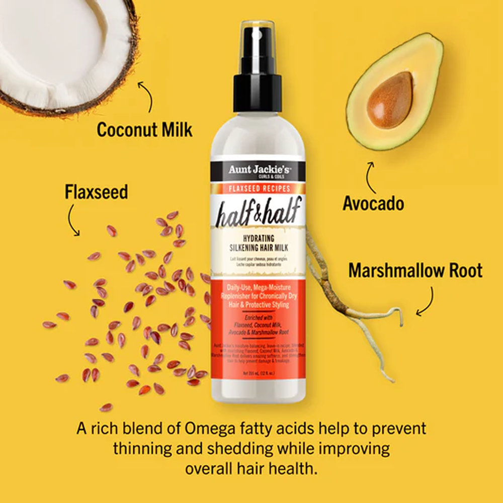 Aunt Jackie's Flaxseed Half & Half Hydrating Silkening Hair Milk 355ml