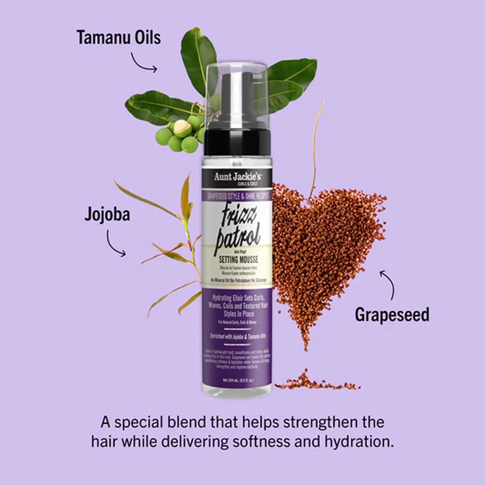 Aunt Jackie's Grapeseed Frizz Patrol Setting Mousse 237ml