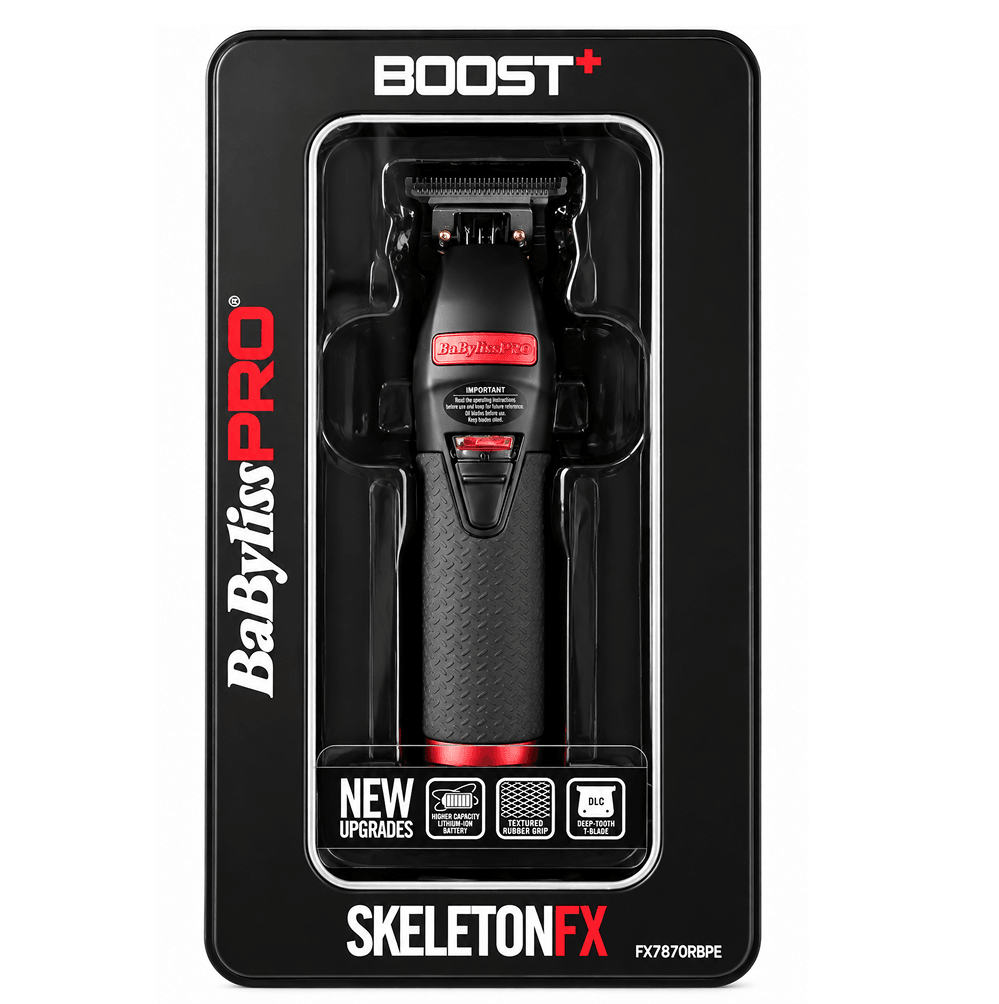Babyliss SkeletonFX Boost+ Matte Red & Black Trimmer Black Grip