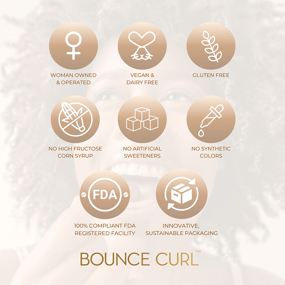 Bounce Curl Vegan Collagen Boosting Hair & Skin Gummies-Supplement-Aladin Beauty