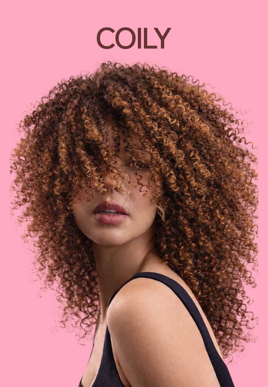 Woman with curly hair type