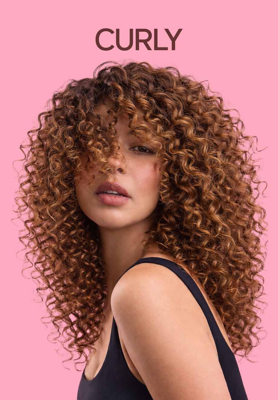 Woman with curly hair 