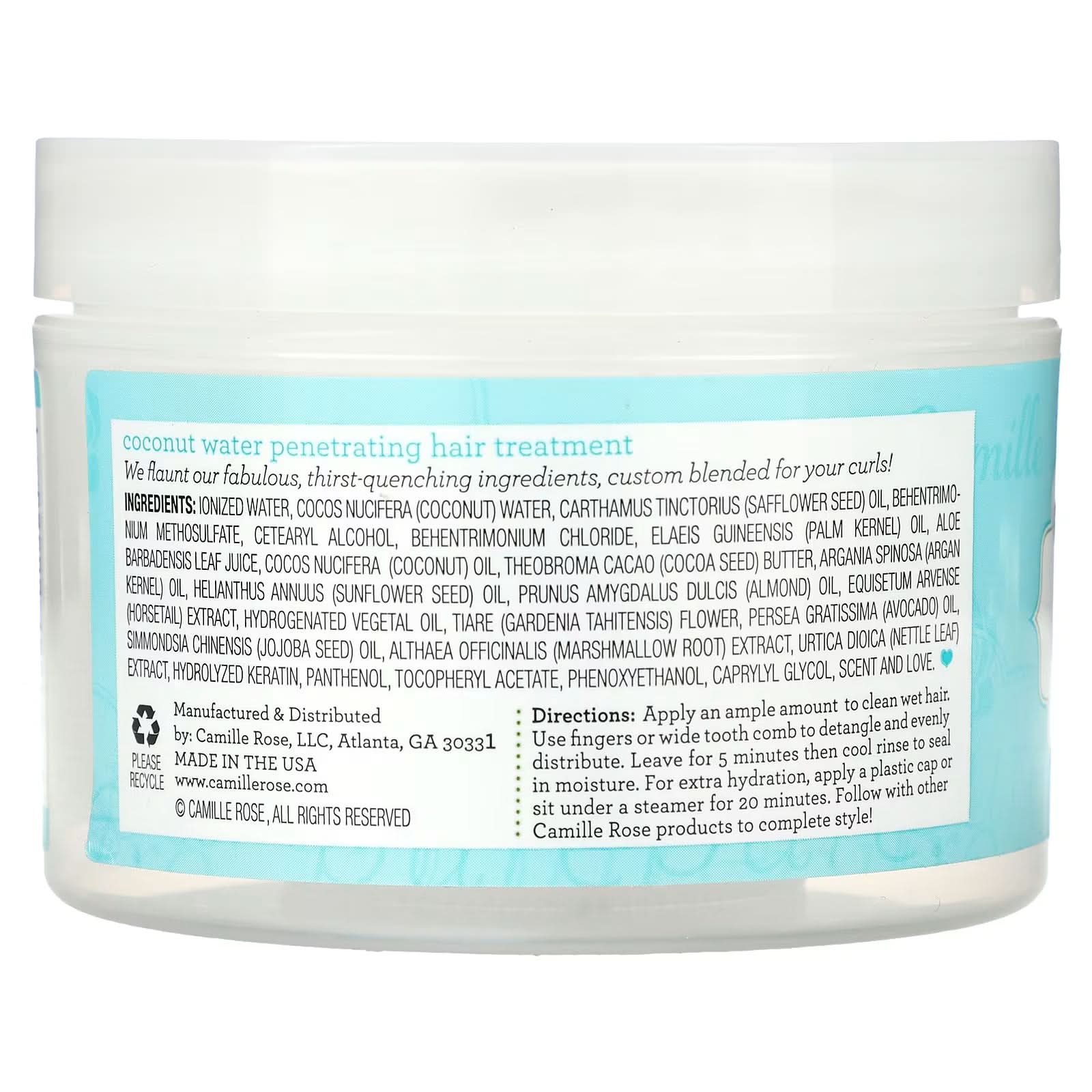 Camille Rose Coconut Water Penetrating Hair Treatment 240g