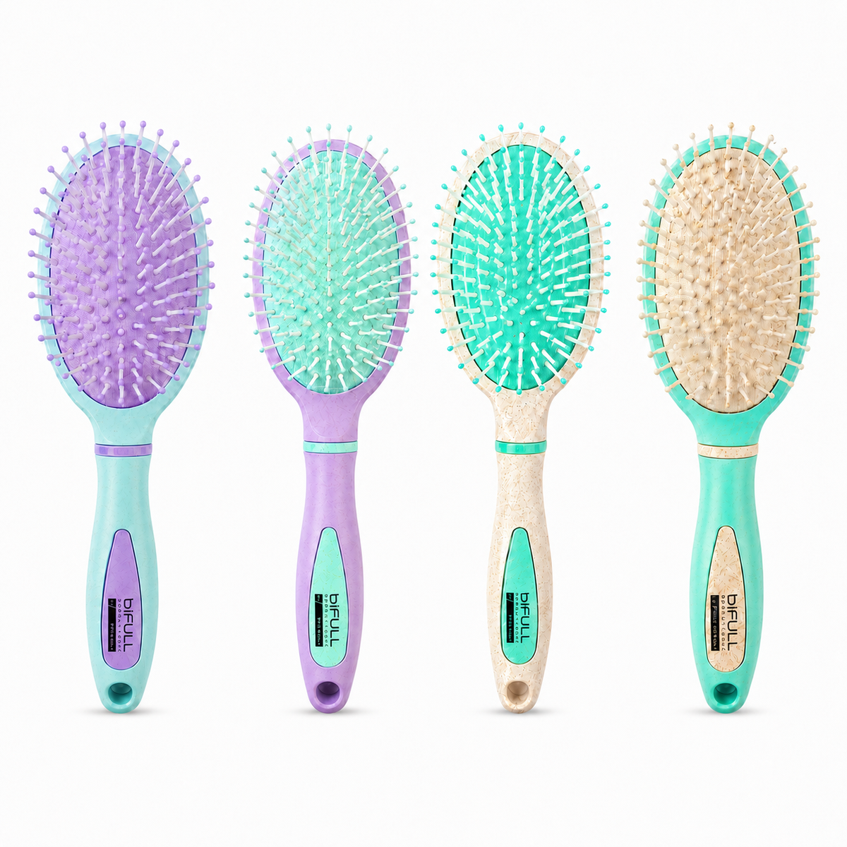 Bifull Bio Oval Pastel Brush 100% Biodegradable Wheat Fiber