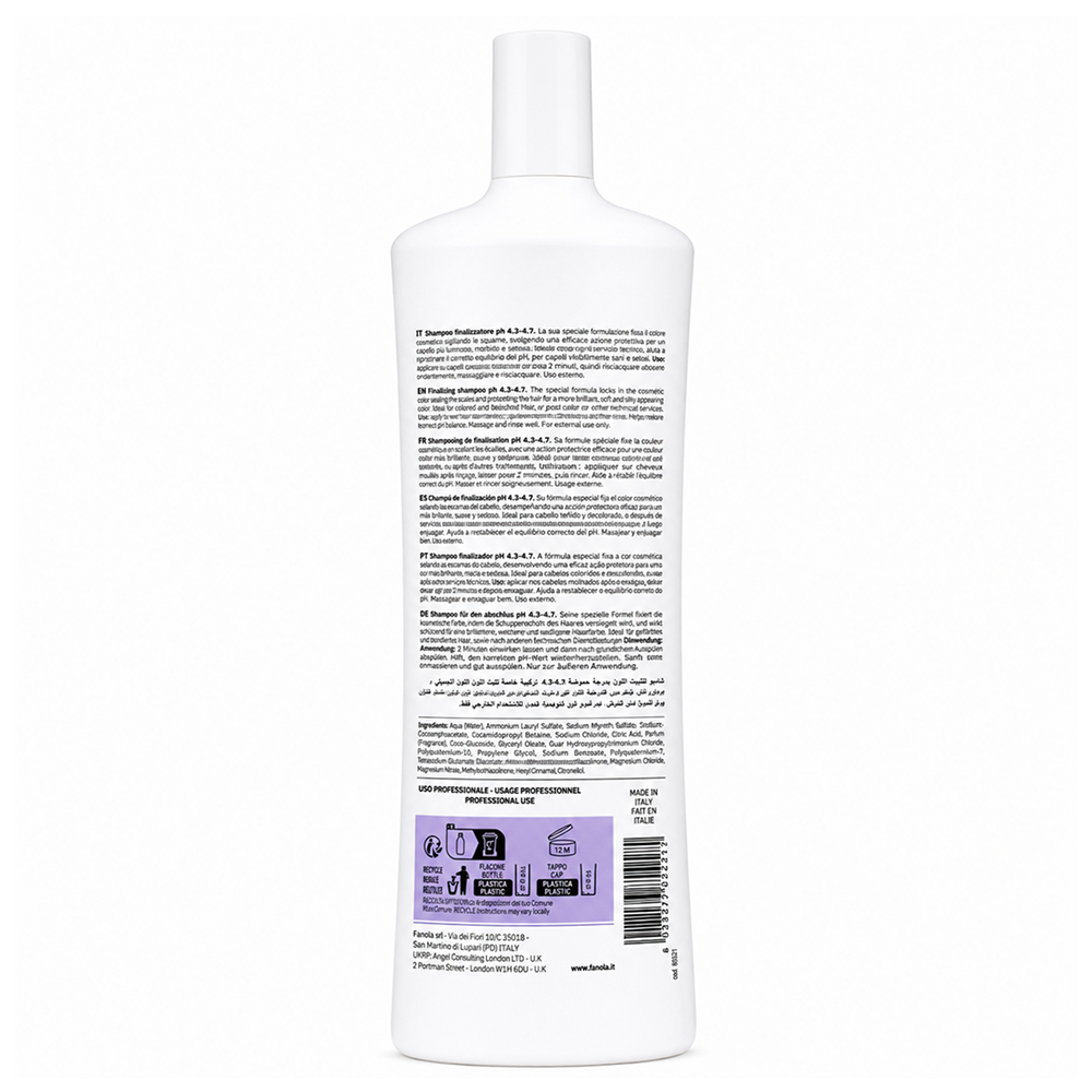 Fanola Finishing Shampoo pH 4.3-4.7 1000ml Fiber Fix-Repairing Shampoo-Aladin Beauty