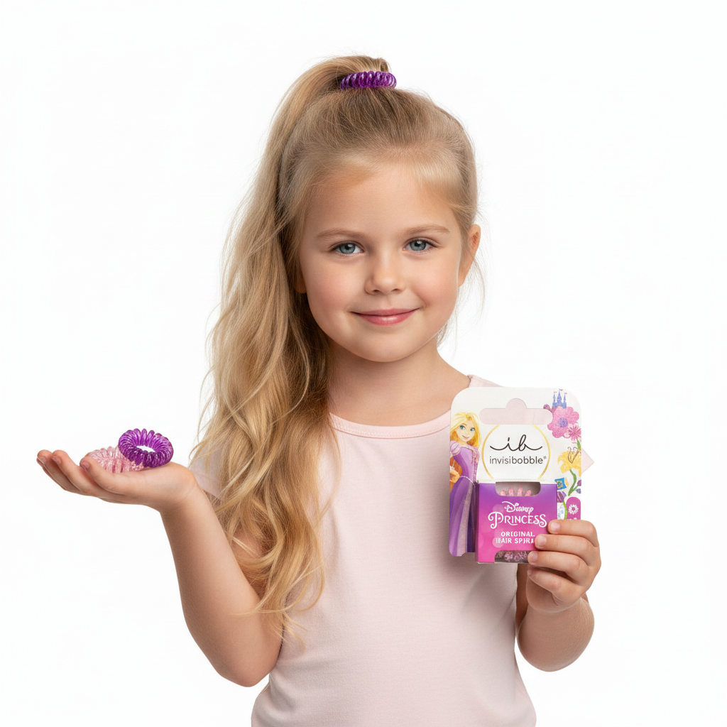 Invisibobble Kids Original Disney Rapunzel Strawberry 3 Pc-Hair Ties-Aladin Beauty