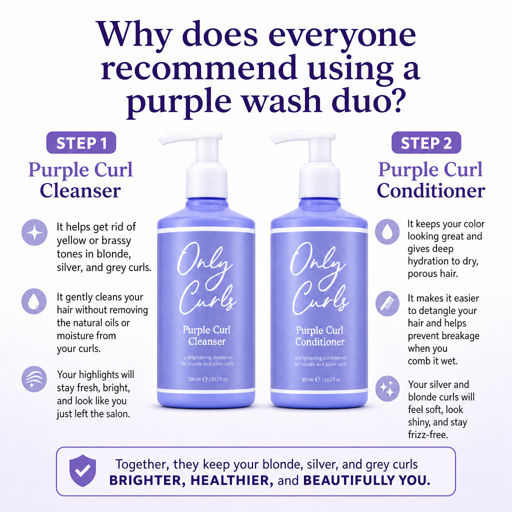 Only Curls Purple Curl Cleansing Duo - For Blonde and Silver Curls