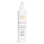 White Innersense Sweet Spirit Leave-in Conditioner spray bottle with a gold sun logo.