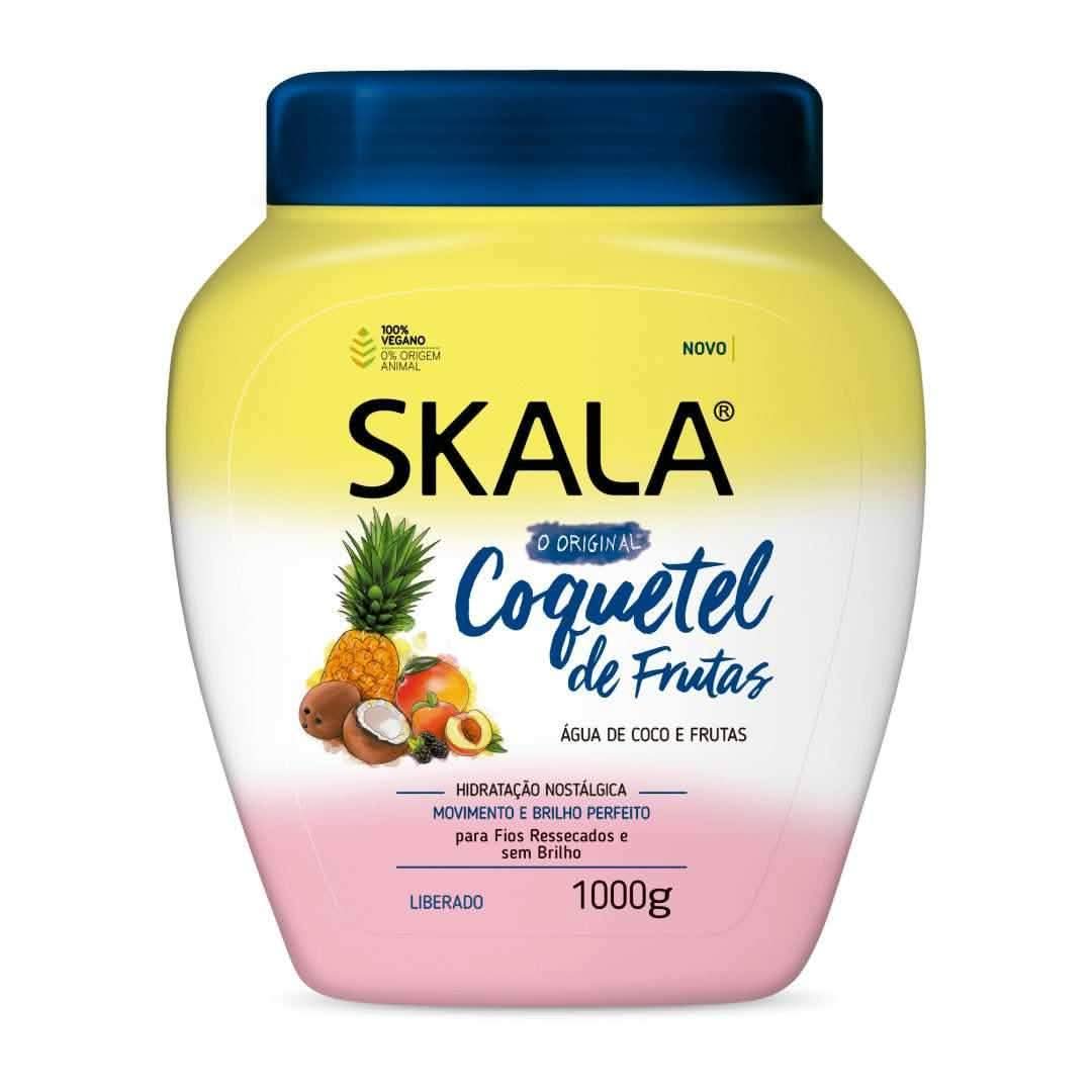 Skala Fruit Cocktail Treatment Cream, 1000g, with yellow top, white body, and pink base, featuring fruit graphics.