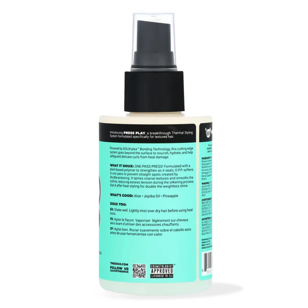 The Doux Press Play O.P.P. One Pass Heat Protectant Spray 118ml-Heat Potector-Aladin Beauty