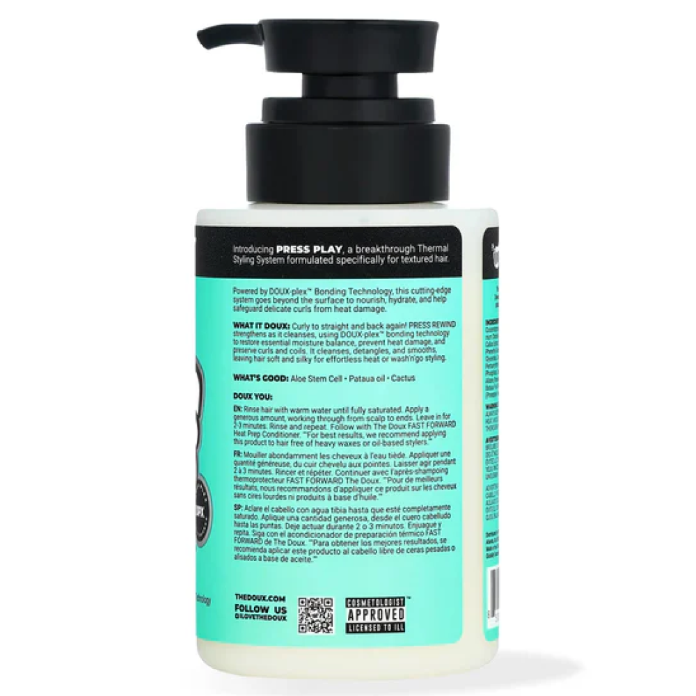 The Doux Press Play Rewind Curl Reversion Shampoo 236ml-Gentle Shampoo-Aladin Beauty