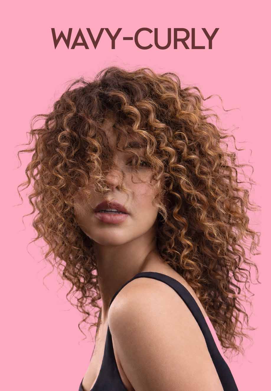 Woman with wavy-curly hair