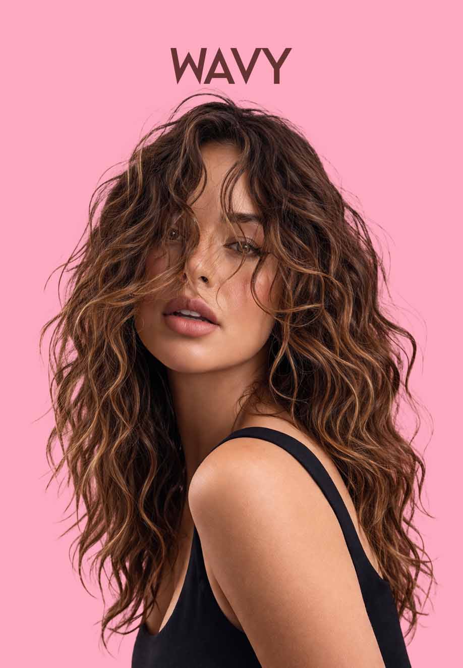 Woman with wavy hair 