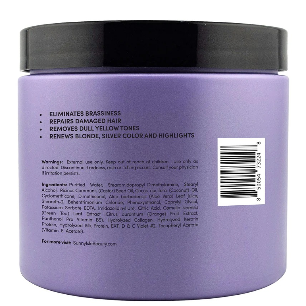Sunny Isle Anti-Brass Color-Enhancing Purple Hair Repair Masque 473ml-All-Aladin Beauty