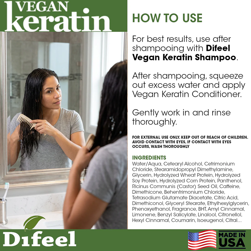 Difeel Vegan Keratin Anti-Frizz Conditioner 12oz-All-Aladin Beauty