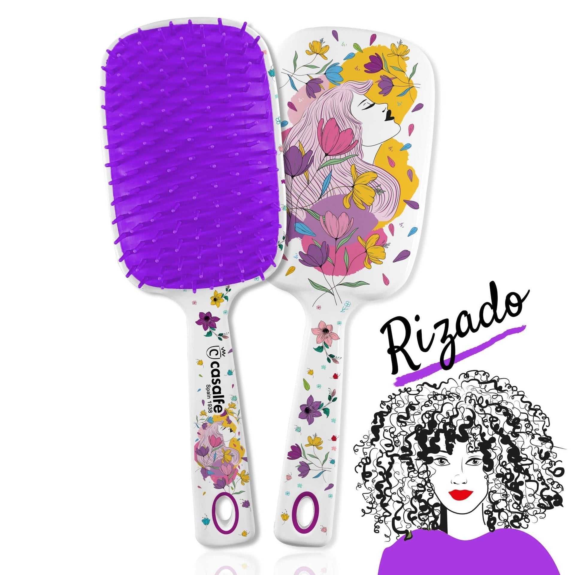 Casalfe Ella XL Brush detangles without pulling curly and/or unruly hair