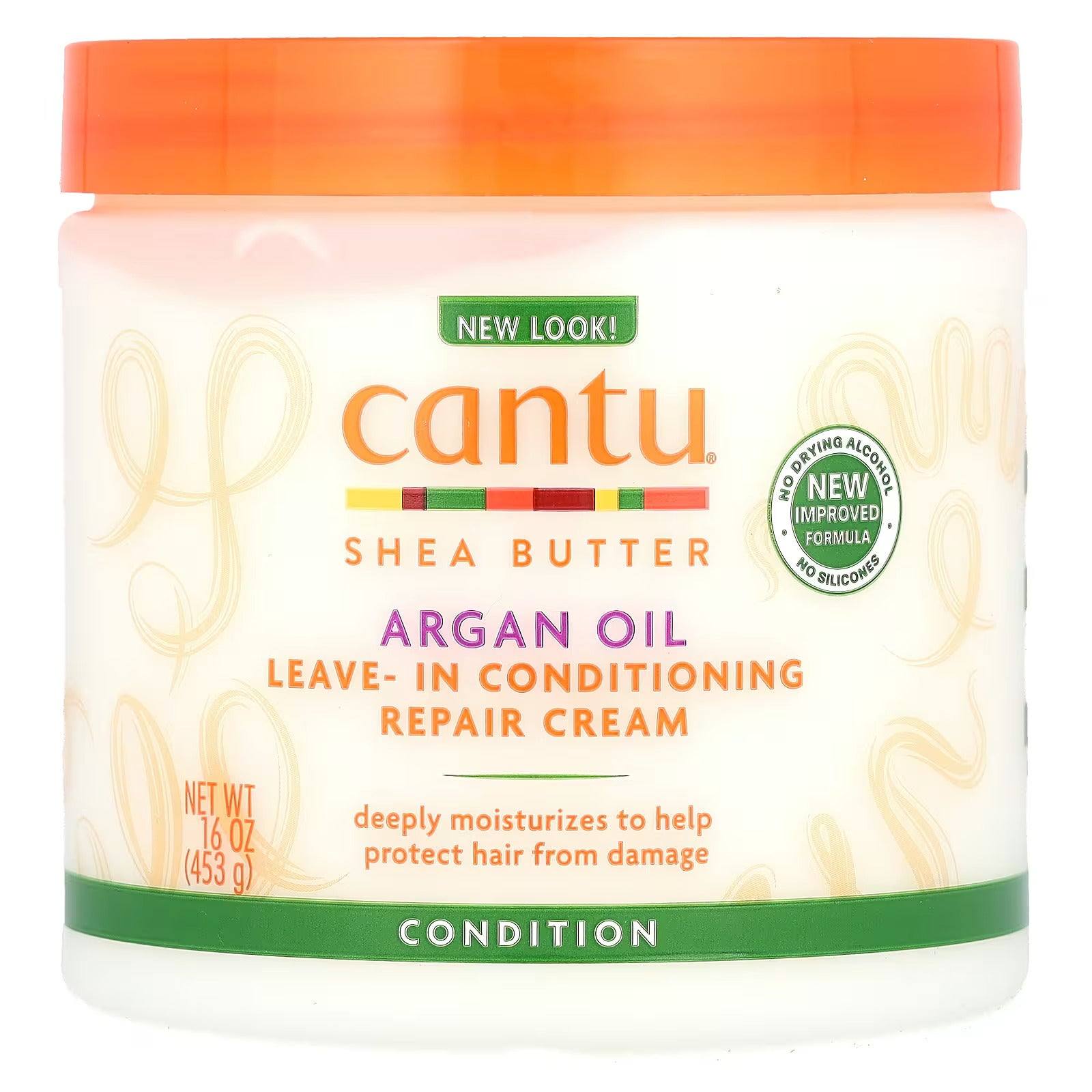 Cantu Shea Butter Argan Oil Leave-In Conditioning Repair Cream 453g - Aladin Beauty