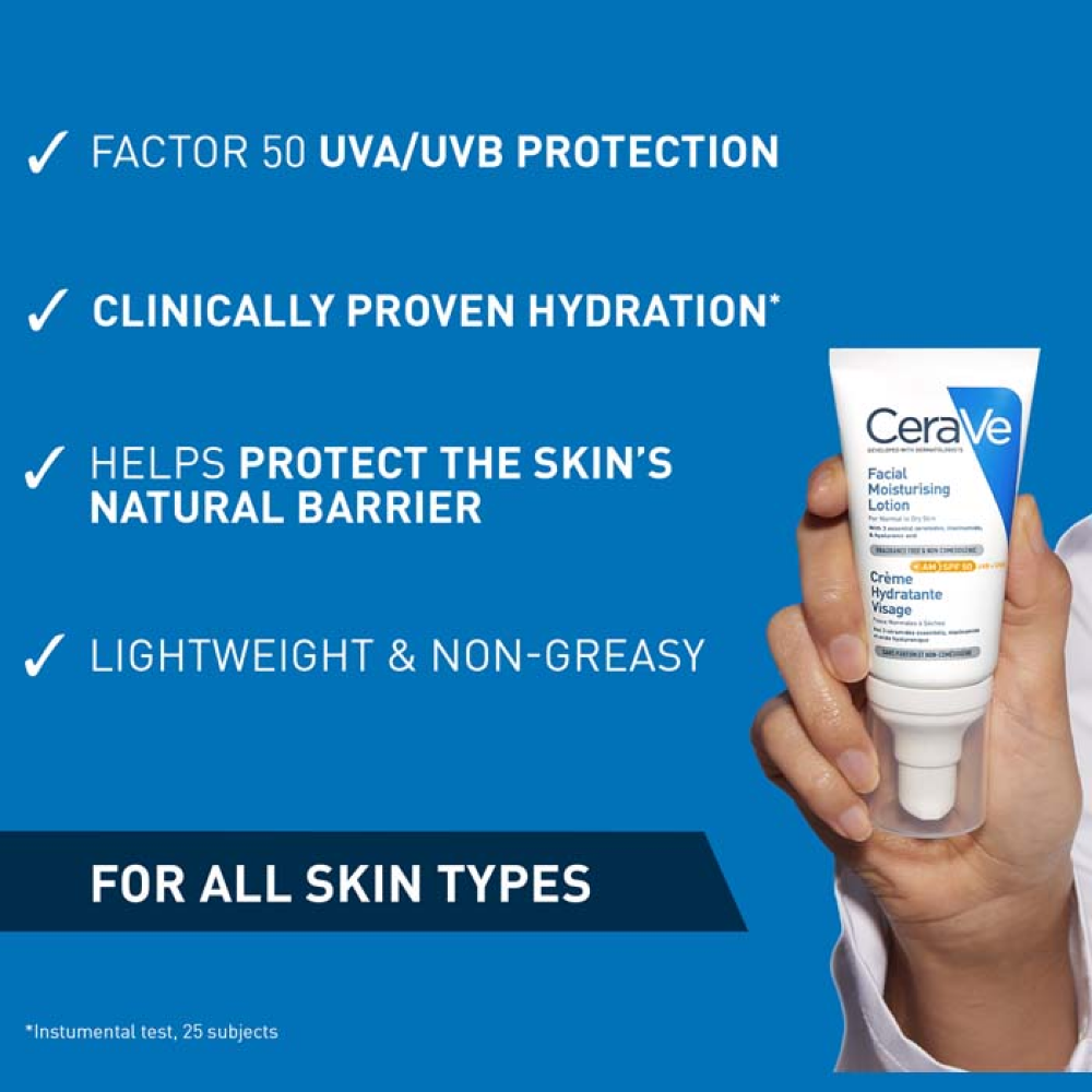 Cerave Facial Moisturizer with SPF 50 for Dry Skin 52ml