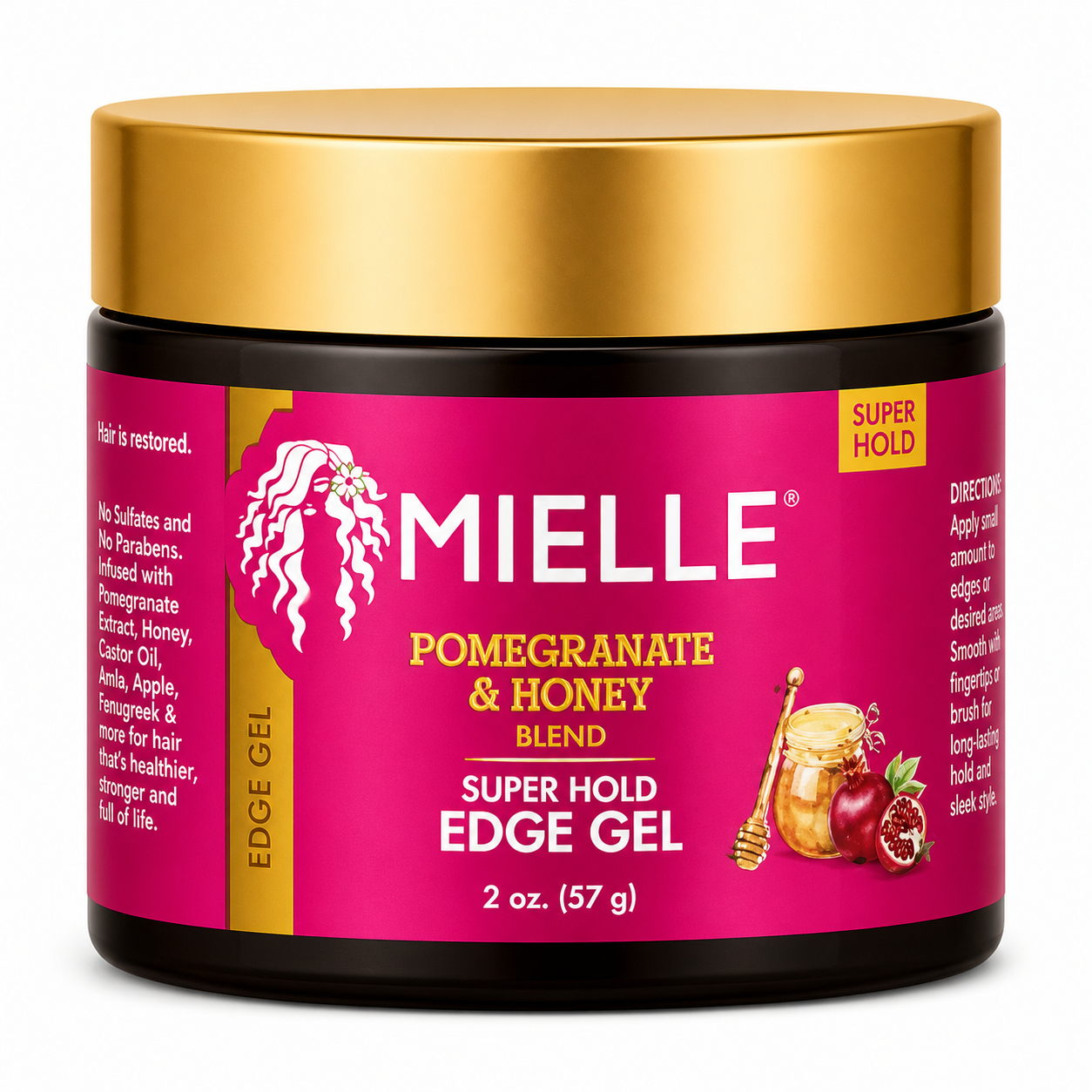 Mielle Pomegranate & Honey Blend Super Hold Edge Gel 2oz-Styling Gel-Aladin Beauty