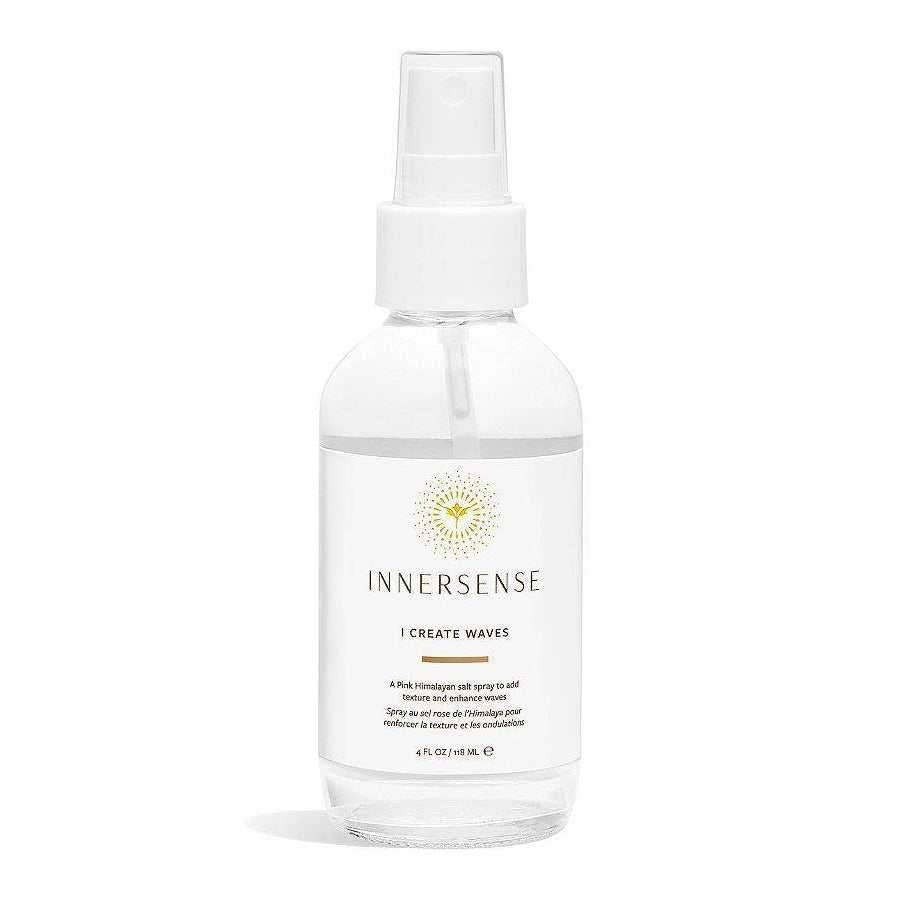 Innersense I Create Waves texturizing spray in a clear 4 fl oz bottle with a white pump and label.