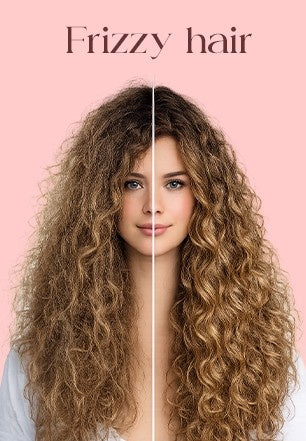 Woman with frizzy hair concerns
