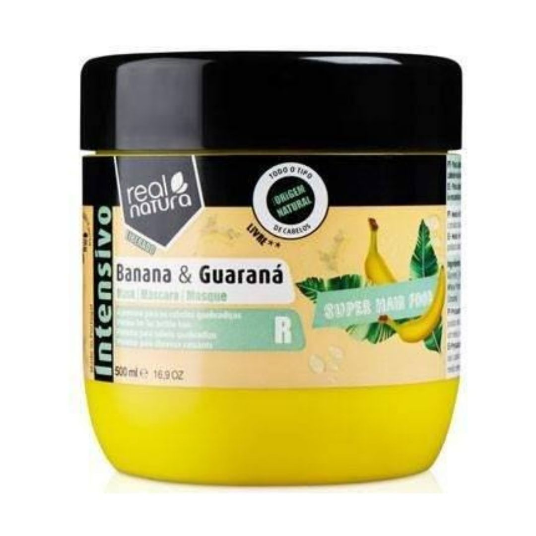 Real Natura Máscara Super Hair Food Banana E Guaraná 500ml - Aladin Beauty