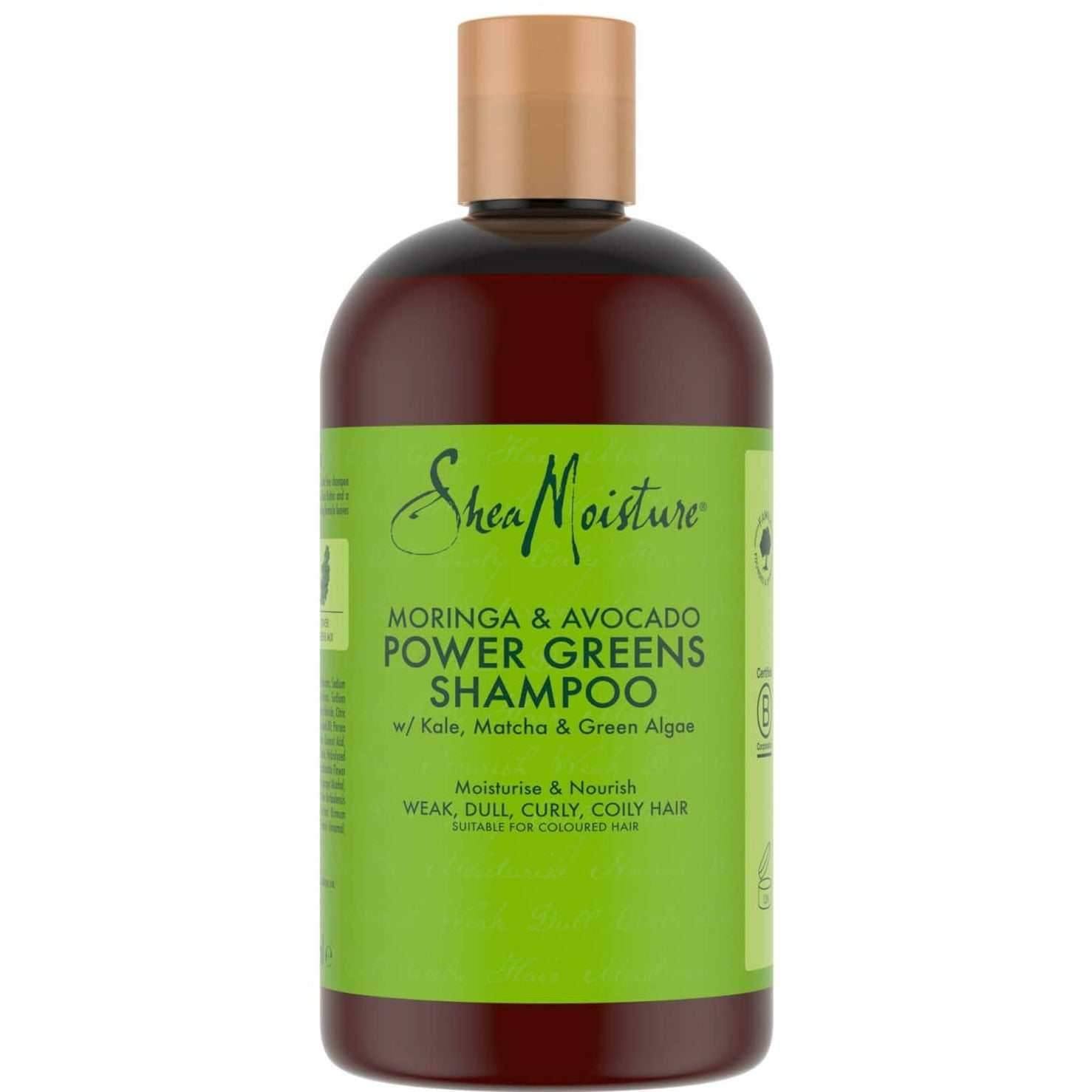 Shea Moisture Moringa & Avocado Power Greens Champú 384ml - Aladin Beauty