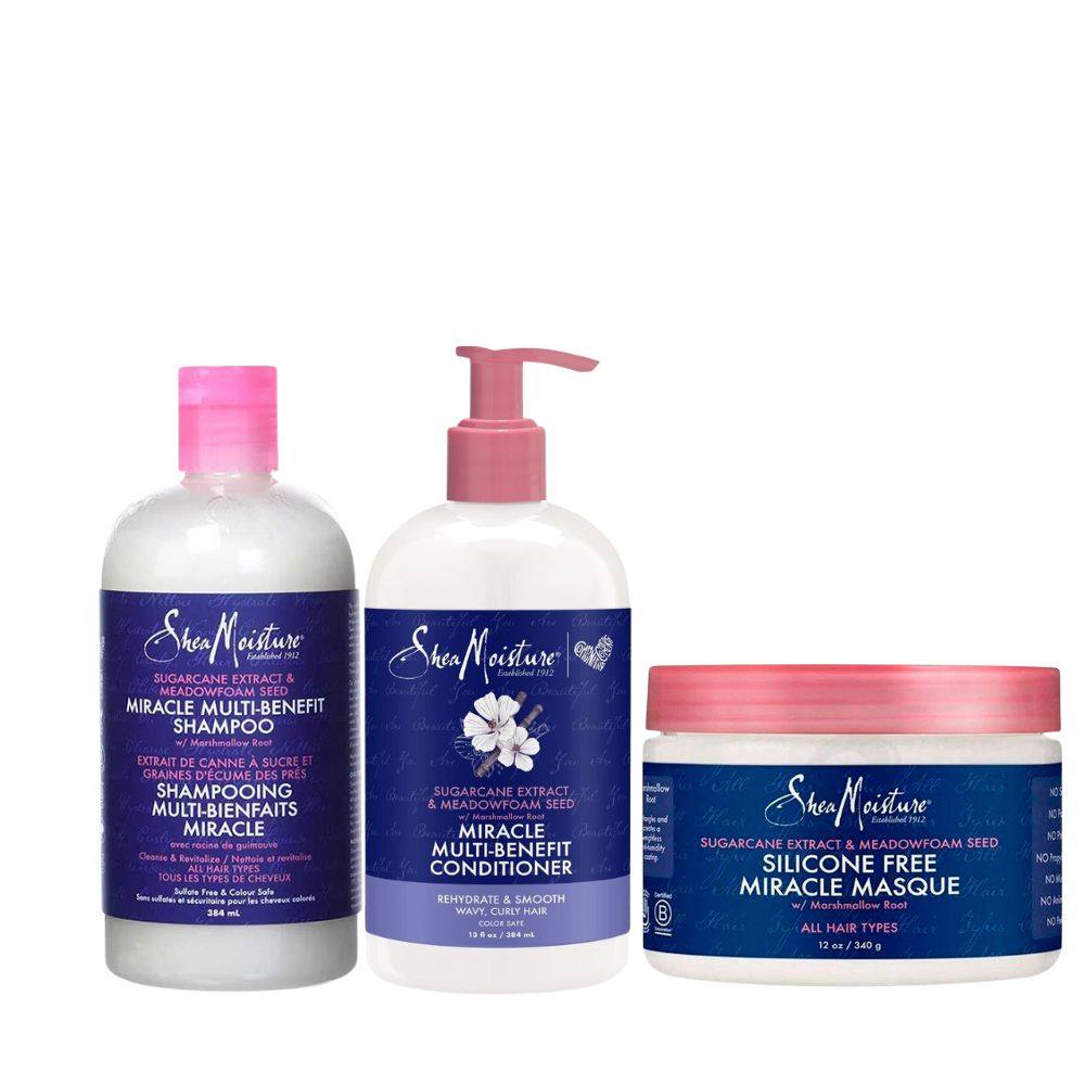 Shea Moisture Sugarcane Extract & Meadowfoamd Seed Miracle Pack - Aladin Beauty