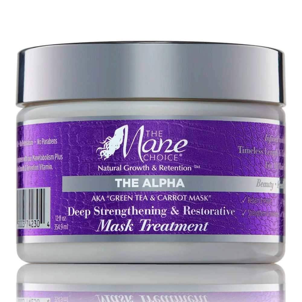The Mane Choice Alpha Green Tea & Carrot Deep Strengthening & Restorative Treatment Mask 354ml - Aladin Beauty